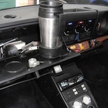 Car glove box with integrated cup-holders