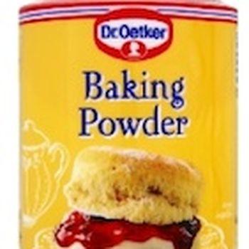 Baking powder, as a raising agent