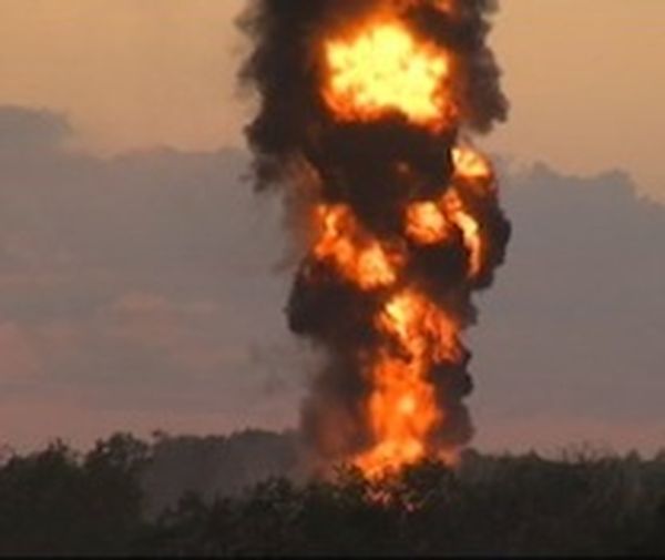 Explosives to blow out an oil well fire