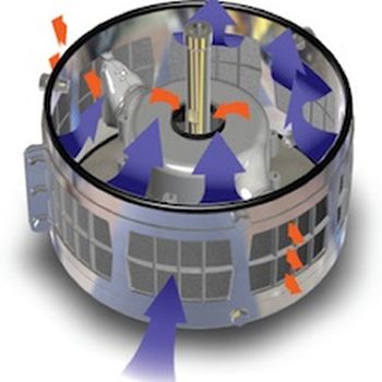 Self-cleaning/self-emptying filter eliminates down-time