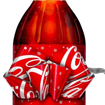 Coca Cola Christmas Ribbon Bottle