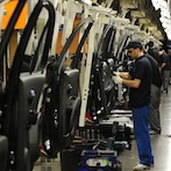 Skillets in a factory that bring all tools to the right position