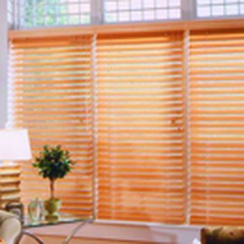 Venetian blinds used to replace solid shades or curtains