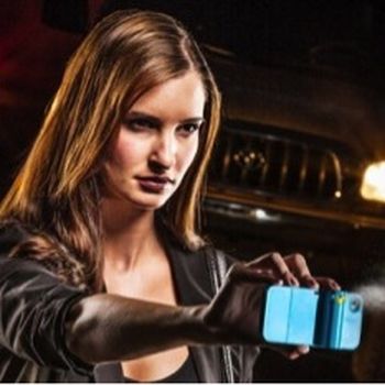 iPhone case with a built-in pepper spray canister