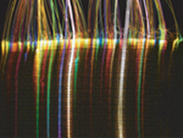 Polymer fibres that change colour