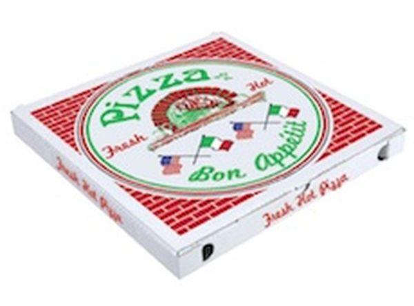 Pizza box with ribbed base for strength