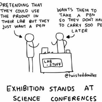 Exhibition stands at science conferences