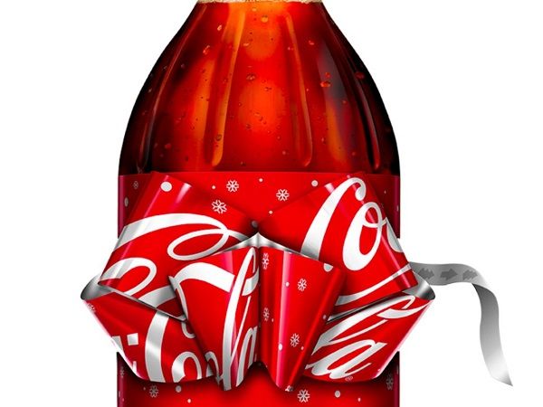 Coca Cola Christmas Ribbon Bottle