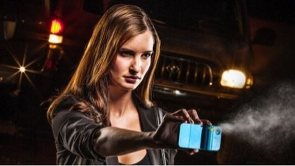 iPhone case with a built-in pepper spray canister