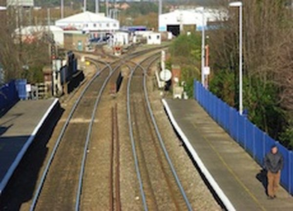 Up and down slopes for trains at stations to improve efficiency