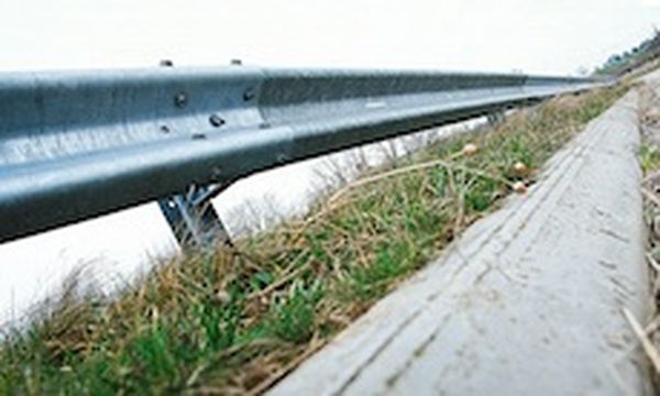 Crash barriers on roads.