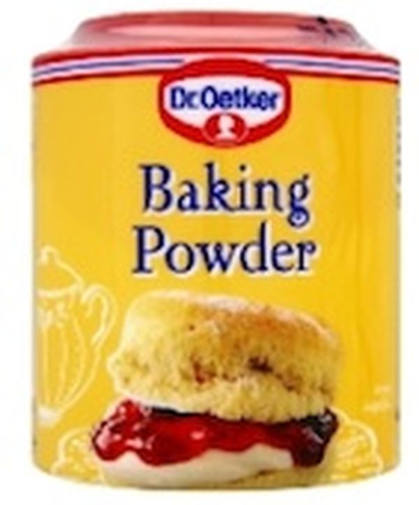 Baking powder, as a raising agent