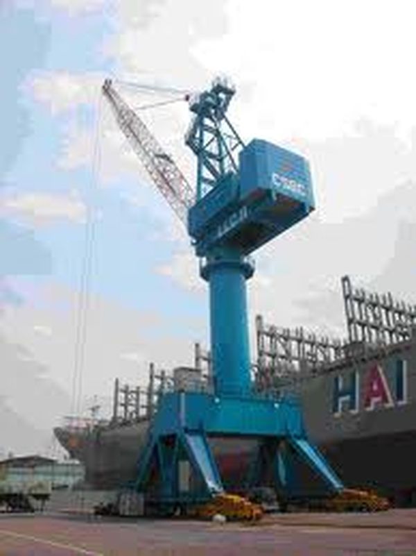 Level luffing crane